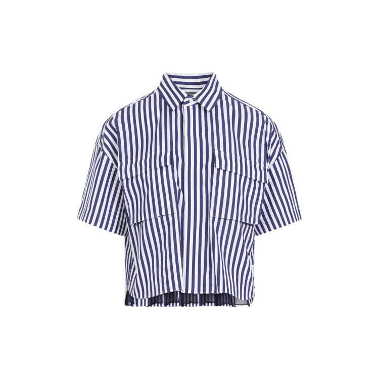 Shop Sacai Navy-blue Cotton Thomas Mason Shirt