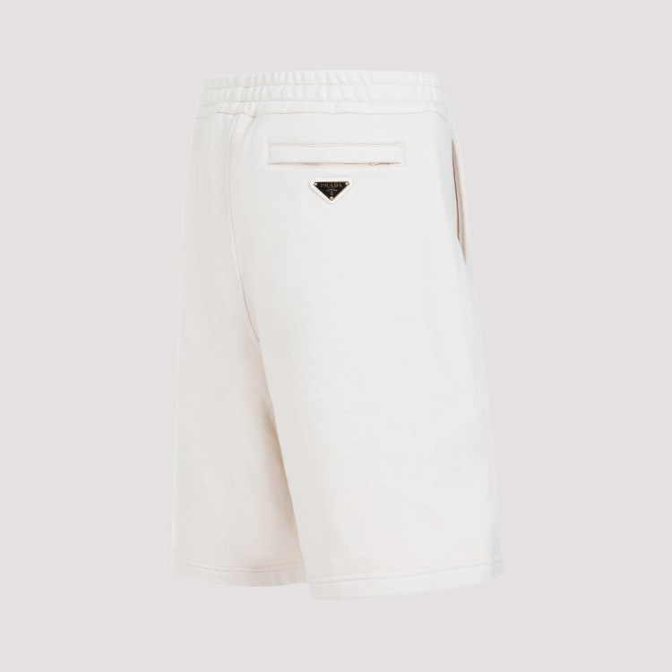 Shop Prada White Cotton Bermuda Shorts