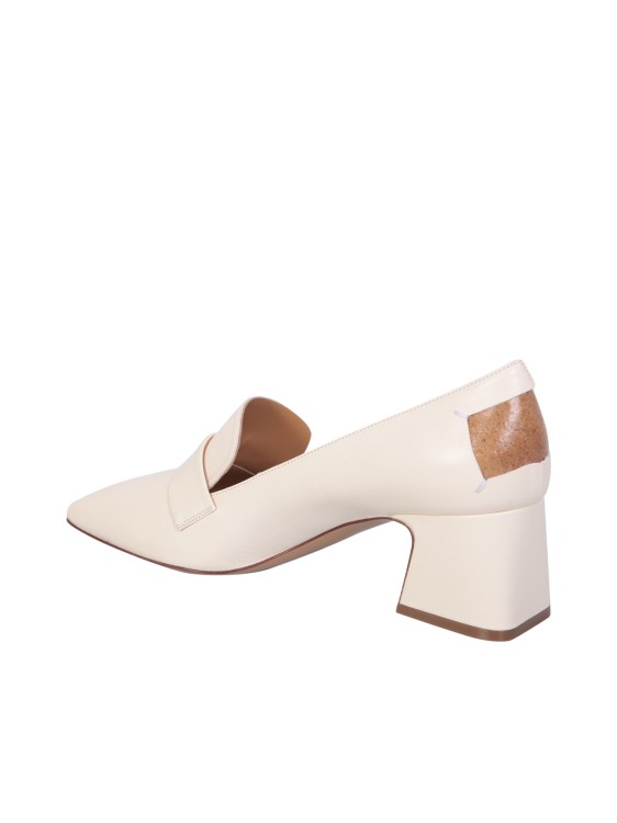 Shop Maison Margiela Square Toe And Trapeze Heel Loafers In Neutrals