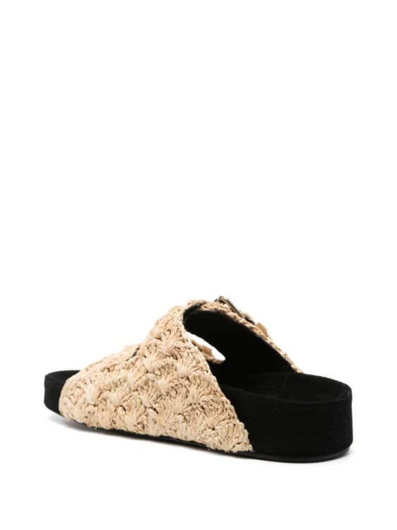 Shop Isabel Marant Beige/black Woven Raffia Sandals In Neutrals