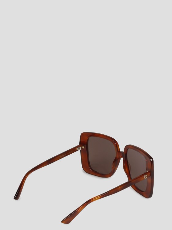 Shop Gucci Oversize Rectangular-shape Sunglasses In Brown