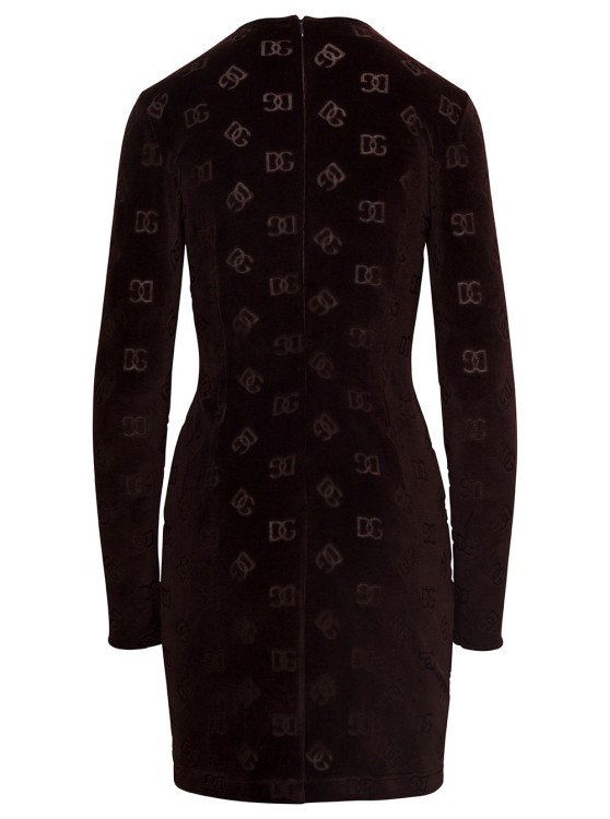 Shop Dolce & Gabbana Dg Velvet Lon G Sleeves Dress In Black