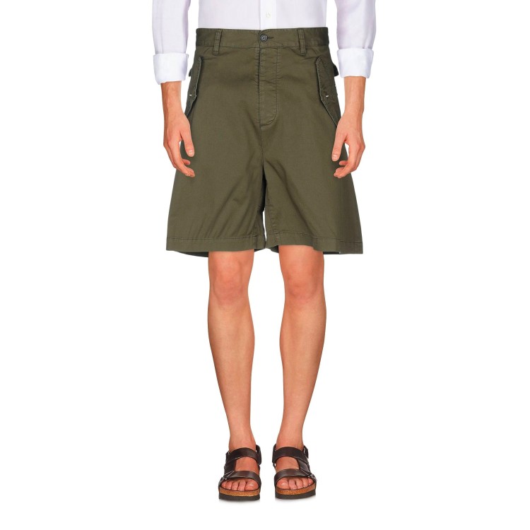 Shop Dsquared2 Green Cotton Shorts In Grey