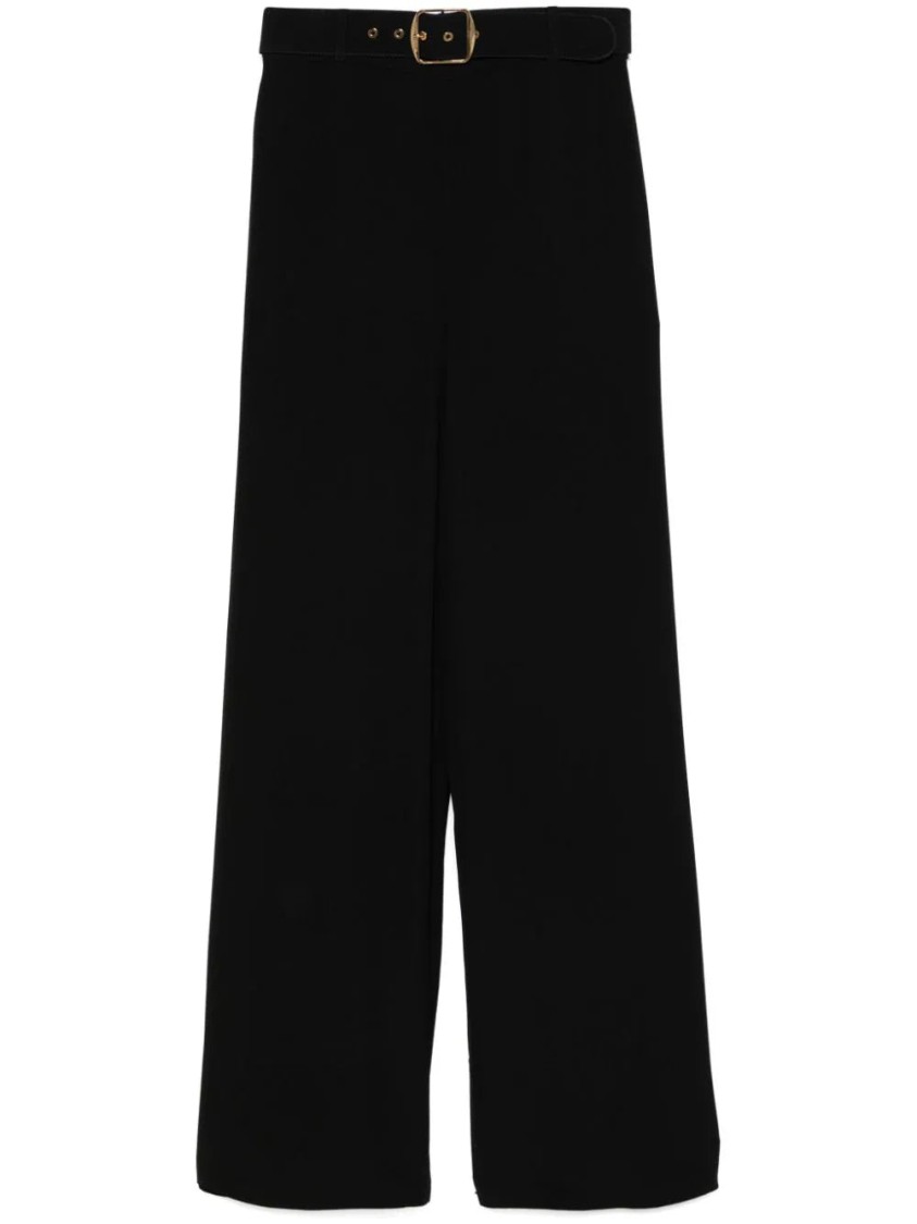Zimmermann Belted Wide-leg Trousers In Black