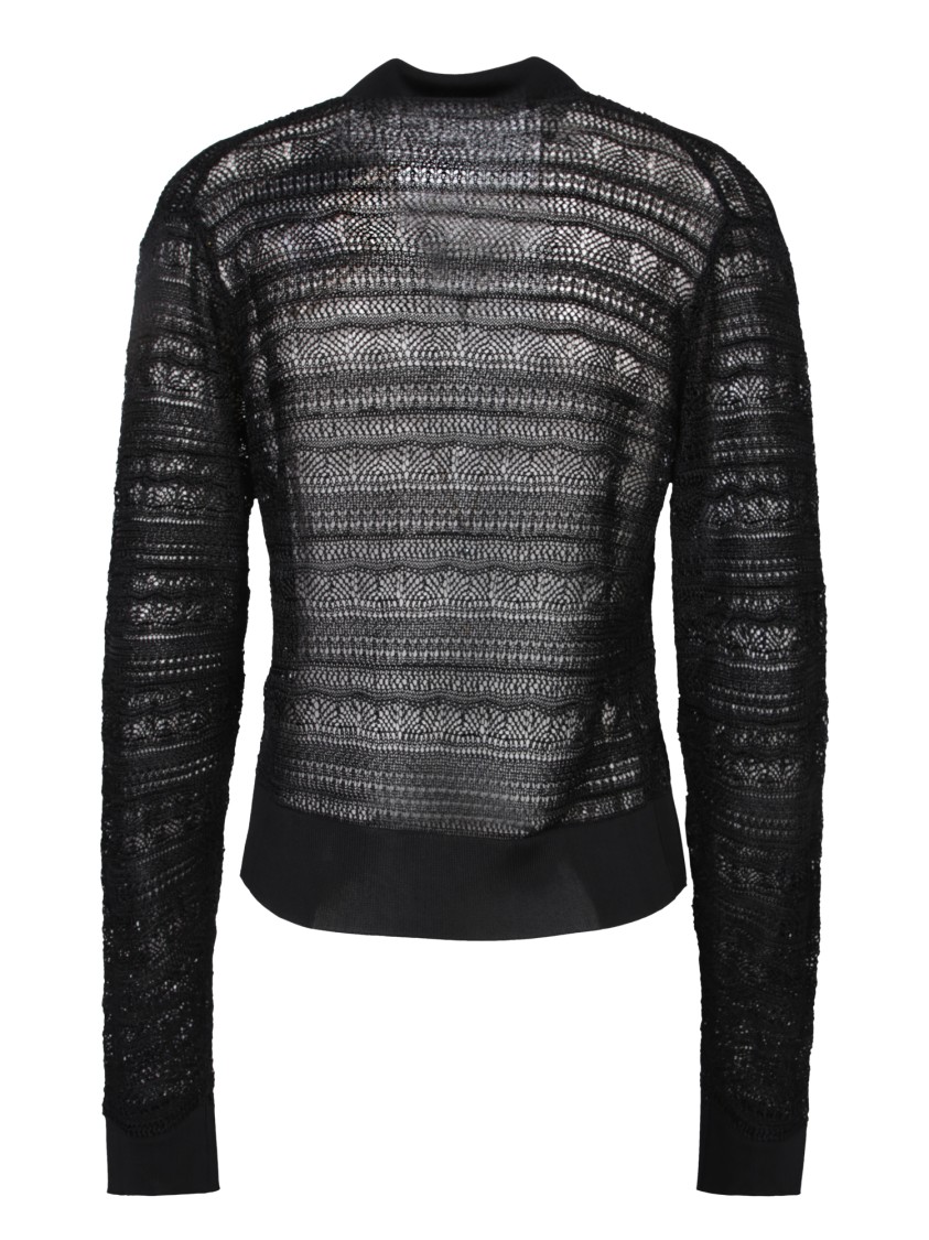 Atomo Factory Knit Viscose Cardigan In Black