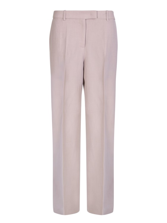 Shop Fabiana Filippi Linen And Viscose Trousers In Pink