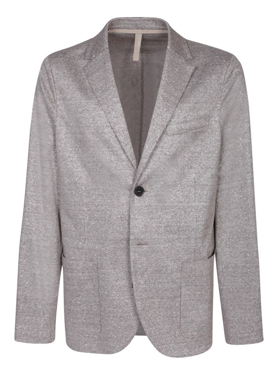 Shop Harris Wharf London Single-breasted Linen Jacket In Grey