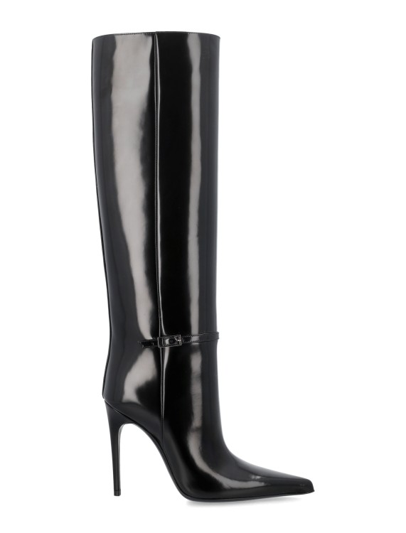 Saint Laurent Vendome Boots In Glazed Leather In Black