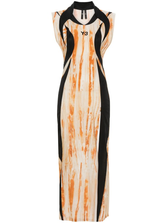 Shop Y-3 Multicolored Rust Dye Maxi Dress