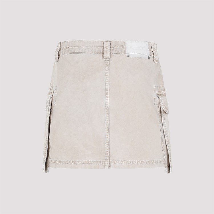 Shop Golden Goose Worker Beige Cotton Mini Skirt In Neutrals