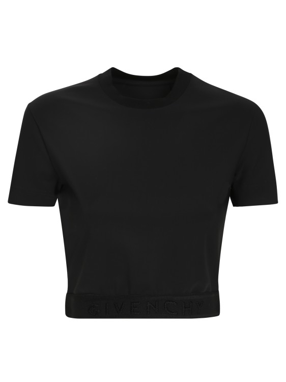 Logo-Underband Crop Top by Givenchy in Black color for Luxury Clothing