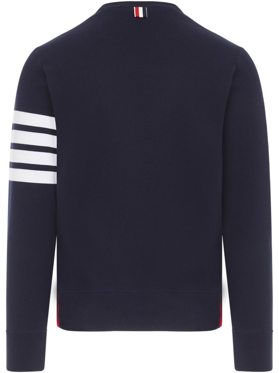 Shop Thom Browne Navy Blue Cotton Crew-neck Sweatshirt In Black