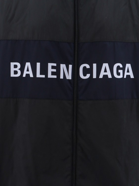 Shop Balenciaga Recycled Nylon Jacket With Frontal Print In Black