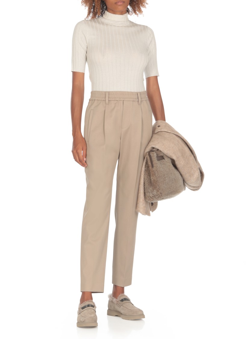 Brunello Cucinelli Rib Turtleneck In White