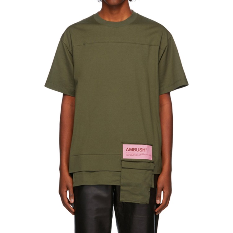 Shop Ambush Green Cotton T-shirt In Grey