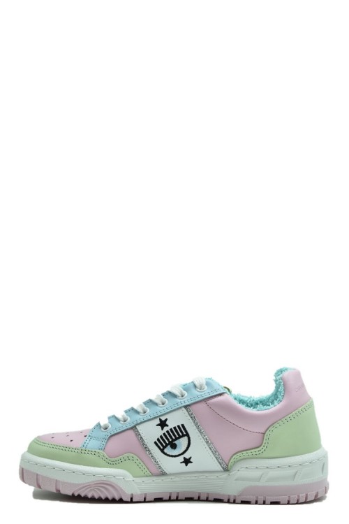 Shop Chiara Ferragni Multicolor Calf Leather Sneakers