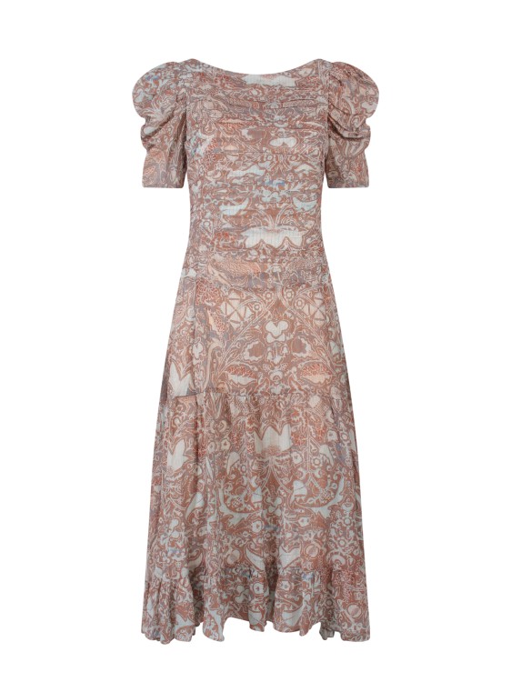 Shop Ulla Johnson Chiffon Dress With Multicolor Print In Pink