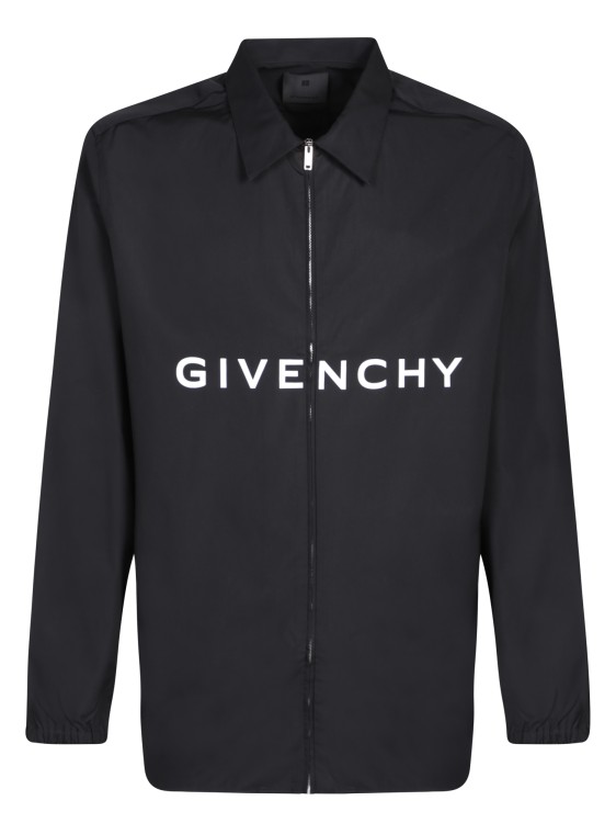 Shop Givenchy Archetype Zipper And Logo Shirt In Black