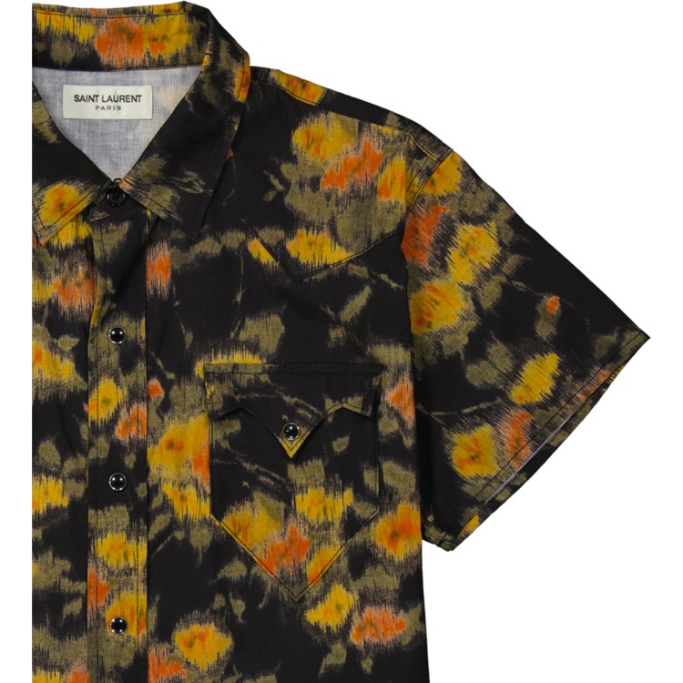Saint Laurent Printed Shirt Men In Black