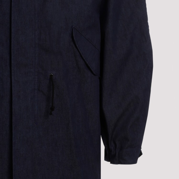 Shop Junya Watanabe Hooded Drawstring Coat In Black