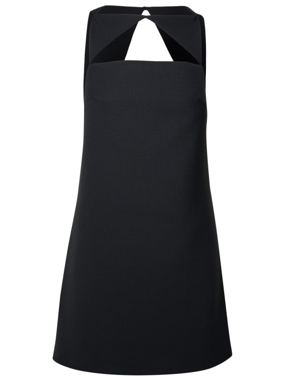 Shop Versace Black Virgin Wool Blend Dress