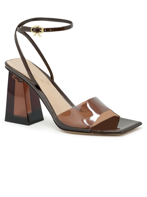 Shop Gianvito Rossi Brown Glass Patent Leather Sandals