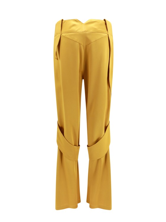 Shop Blumarine Yellow Satin Trouser