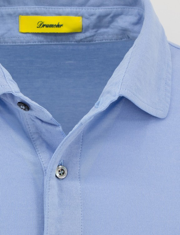 Shop Drumohr Light Blue Cotton Polo Shirt