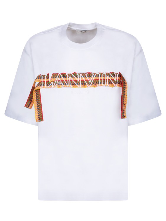 Lanvin Curb Embroidered Cotton T-shirt In White