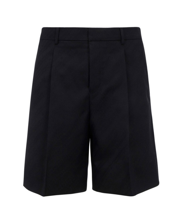 Shop Givenchy Striped Wool Shorts In Black