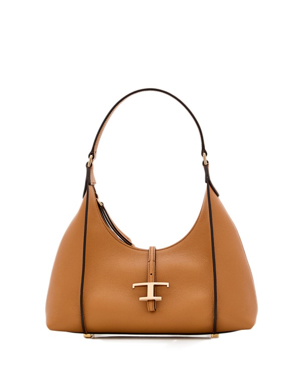 Tod's T Timeless Small Leather Hobo Bag In Orange
