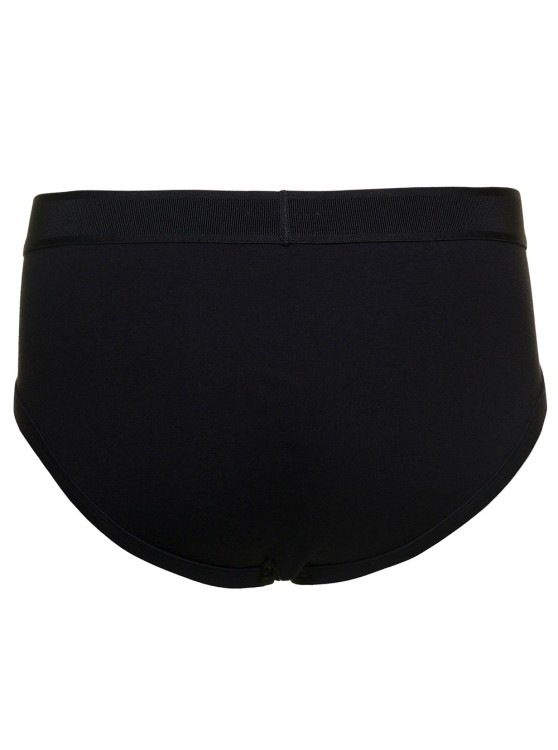 Shop Tom Ford Black Briefs With Logged Waistband In Cotton Stretch