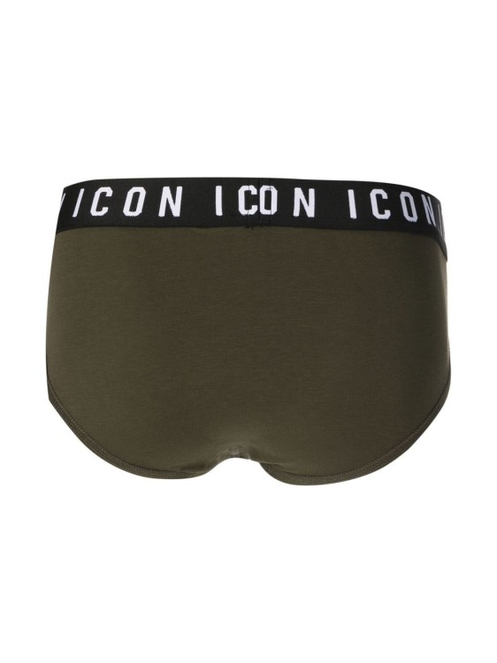 Shop Dsquared2 Icon-waistband Briefs In Green