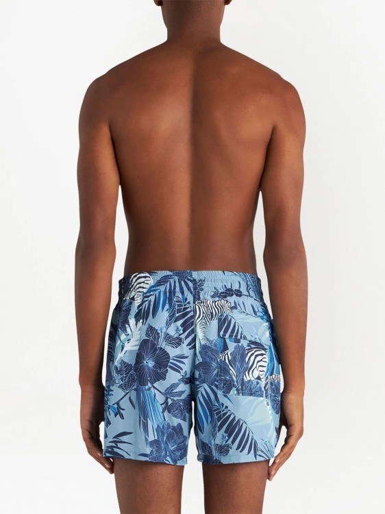 Shop Etro Multicolored Polyester Beach Shorts In Blue