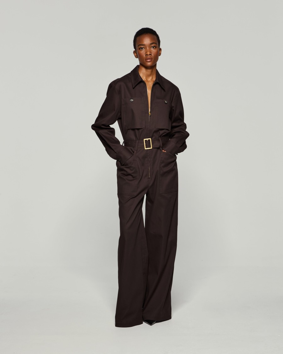 Serena Bute Cargo Jumpsuit - Chocolate Brown In Brown