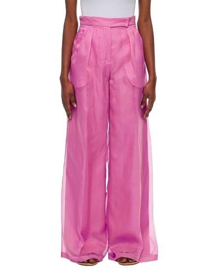Shop Max Mara Calibri Wide Leg Pinces Pant In Pink
