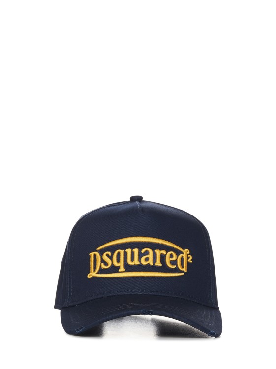 Shop Dsquared2 Baseball Hat In Blue Cotton Gabardine In Black