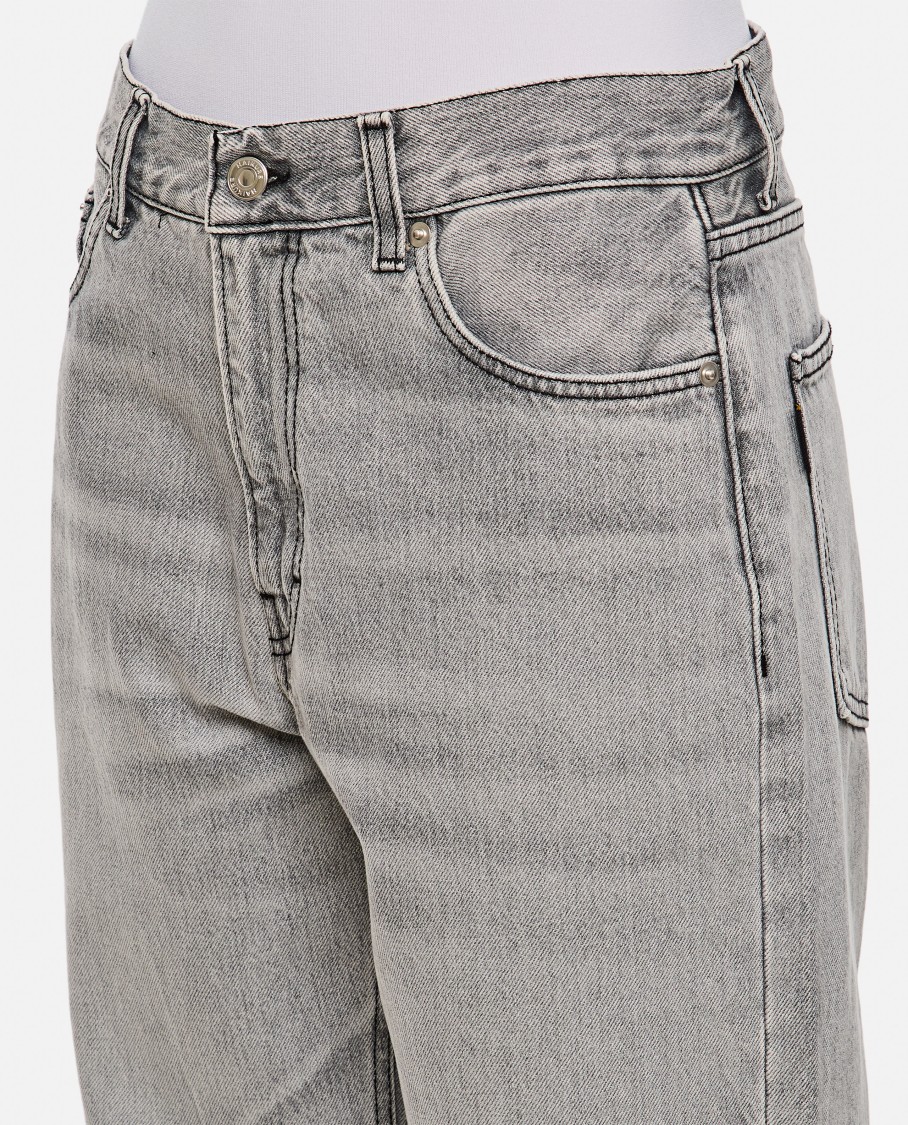 Haikure Straight Leg Trousers With Belt Loops In Grey