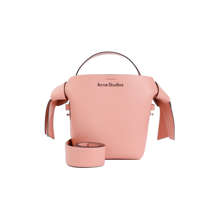 Shop Acne Studios Musubi Salmon Pink Calf Leather Mini Bag In Red