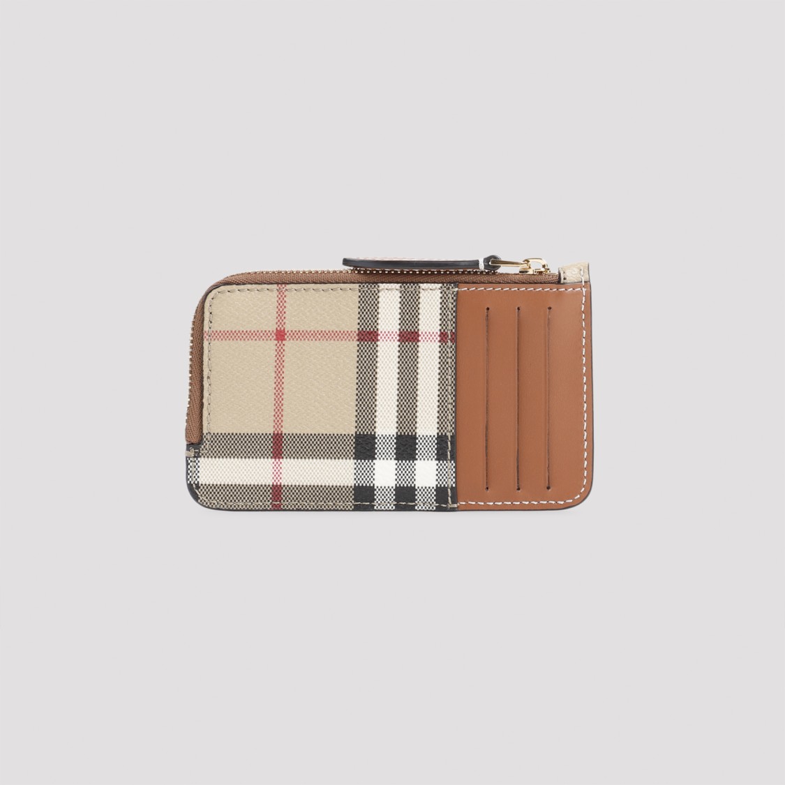Burberry Somerset Zipper Card Case In Neutrals