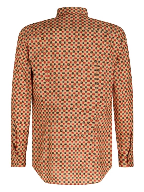 Etro Multicolored Micro Geometric Pattern Shirt In Brown