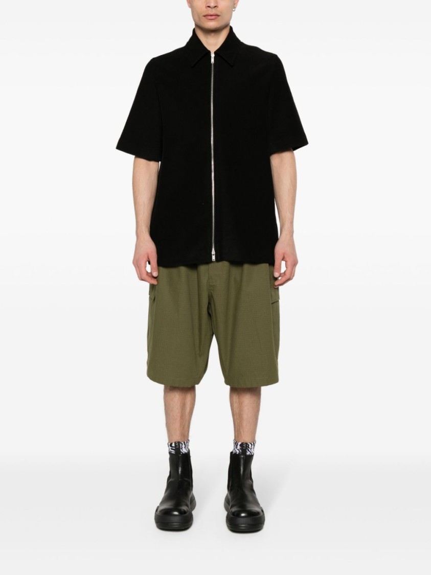 Shop Jil Sander Zip Shirt With Logo In Black