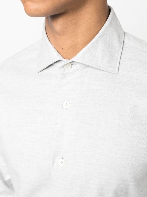 Shop Eleventy Dandy Gray Shirt In White