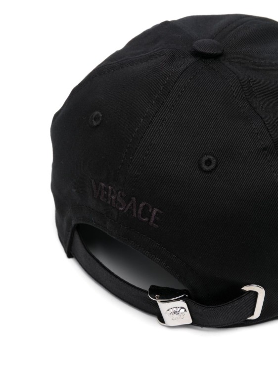 Shop Versace Embroidered-logo Cap In Black