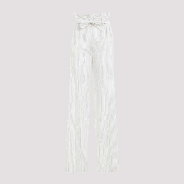Shop Max Mara Xero White Black Cotton-silk Pyjama Pants