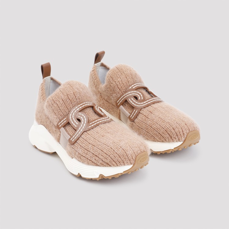 Tod's Womens Tan Sport Run 54c Calzino Logo-embellished Mesh Low-top Trainers In Pink