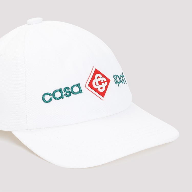 Shop Casablanca White Cotton Baseball Logo Cap