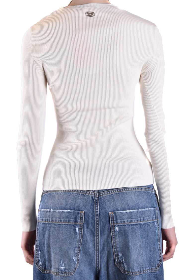 Diesel M-peris Cut-out Knitted Top In Neutrals