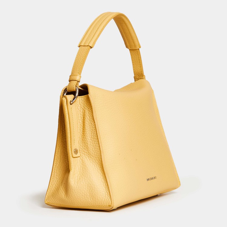 Shop Orciani Twenty Yellow Leather Bag