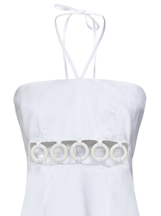 Shop Dsquared2 Strapless White Stretch Cotton Minidress